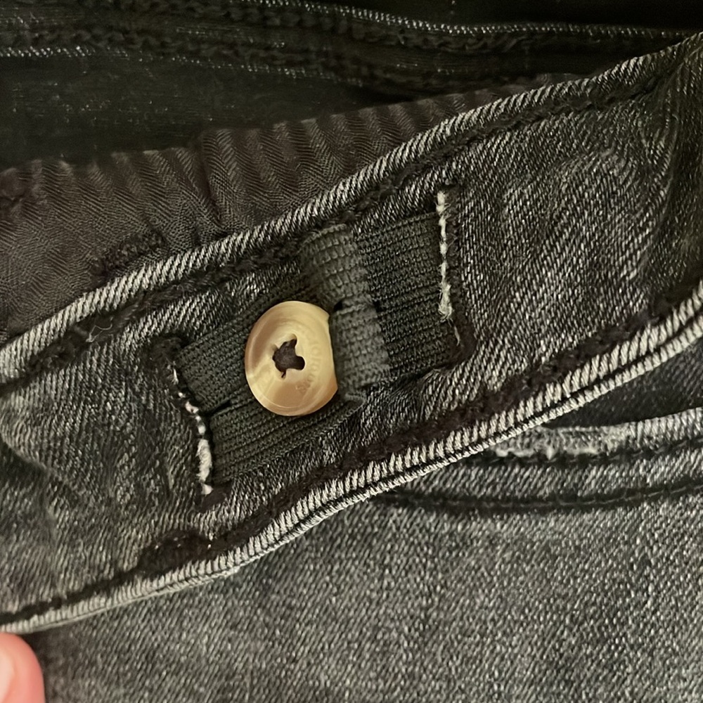 Abercrombie Kids Black High Rise Wide Leg Jeans Short - Picture 7 of 7